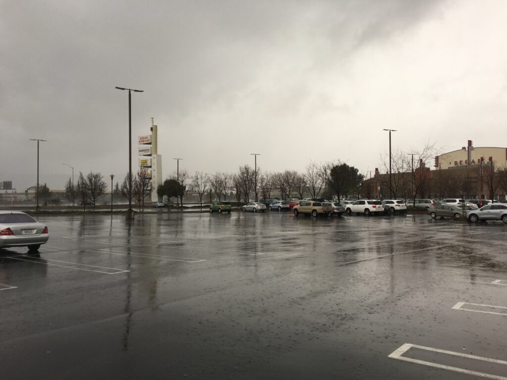 Rainy dirty parking lot