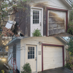 soft washing before and after on painted siding